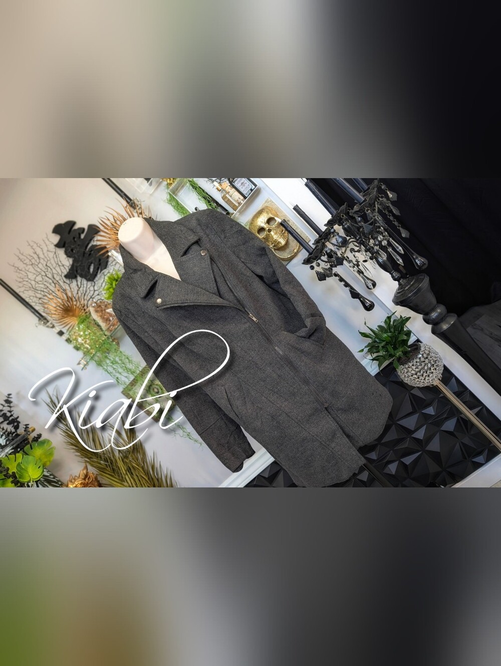 Kiabi Grey Zipper Vintage Trench Coat 42(LG)